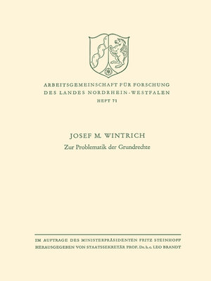 cover image of Zur Problematik der Grundrechte